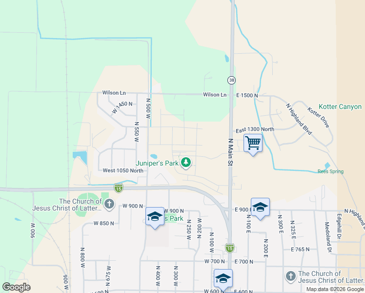 map of restaurants, bars, coffee shops, grocery stores, and more near 1223 North 500 West in Brigham City
