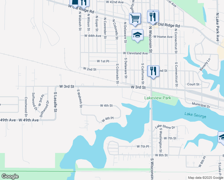map of restaurants, bars, coffee shops, grocery stores, and more near 1231 West 3rd Street in Hobart