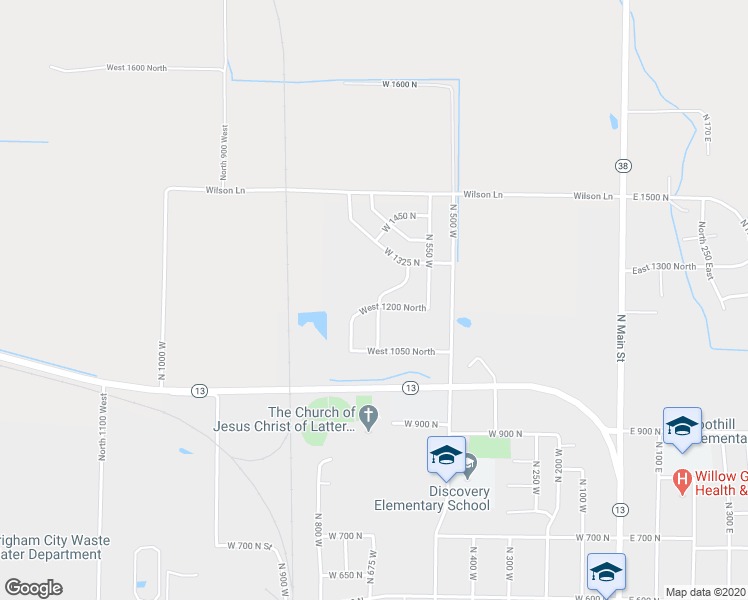 map of restaurants, bars, coffee shops, grocery stores, and more near 1211 North 600 West in Brigham City