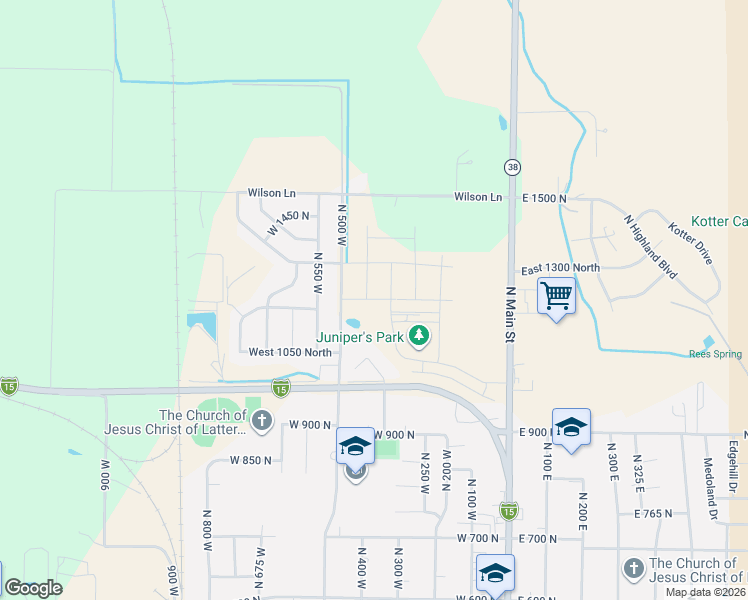 map of restaurants, bars, coffee shops, grocery stores, and more near 1068 North 500 West in Brigham City