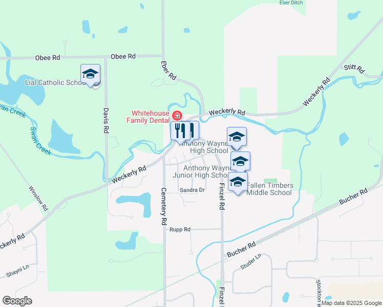 map of restaurants, bars, coffee shops, grocery stores, and more near 10121 Grover Drive in Whitehouse