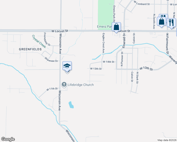 map of restaurants, bars, coffee shops, grocery stores, and more near 1218 Eagle's Crest Drive in Davenport