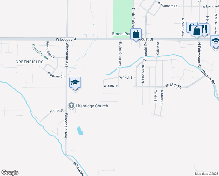map of restaurants, bars, coffee shops, grocery stores, and more near 4703 West 13th Street in Davenport
