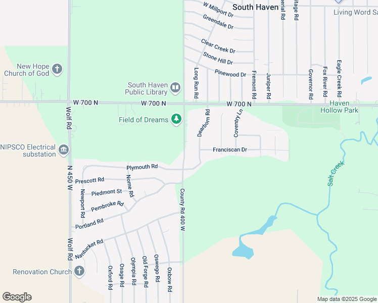 map of restaurants, bars, coffee shops, grocery stores, and more near 684 Dearborn Road in Valparaiso