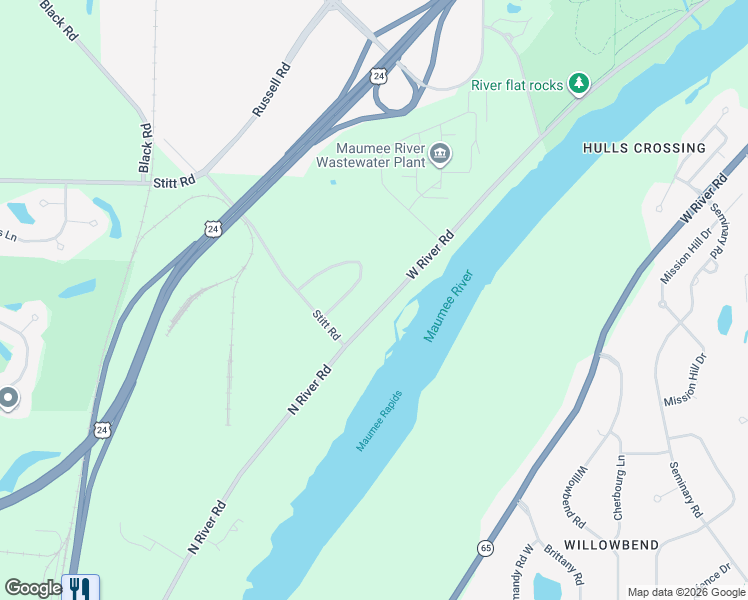 map of restaurants, bars, coffee shops, grocery stores, and more near 5913 Arrowhead Drive in Waterville