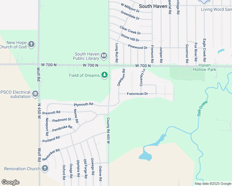 map of restaurants, bars, coffee shops, grocery stores, and more near 684 Dearborn Road in Valparaiso