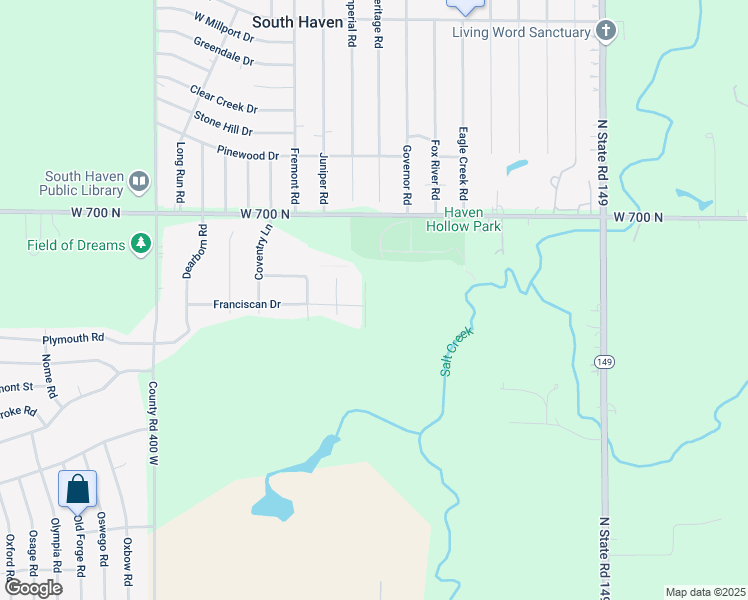 map of restaurants, bars, coffee shops, grocery stores, and more near 301 Franciscan Dr in Valparaiso