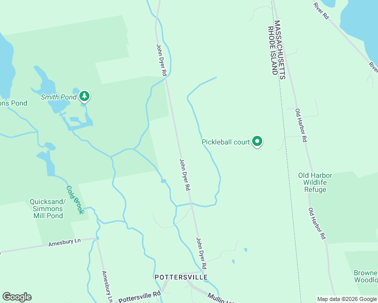 map of restaurants, bars, coffee shops, grocery stores, and more near 190 John Dyer Road in Little Compton