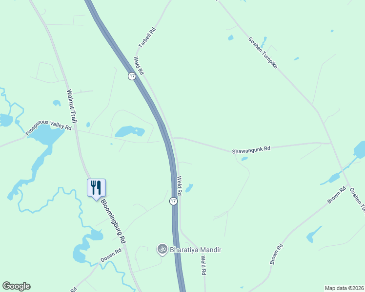 map of restaurants, bars, coffee shops, grocery stores, and more near 143 Shawangunk Road in Middletown