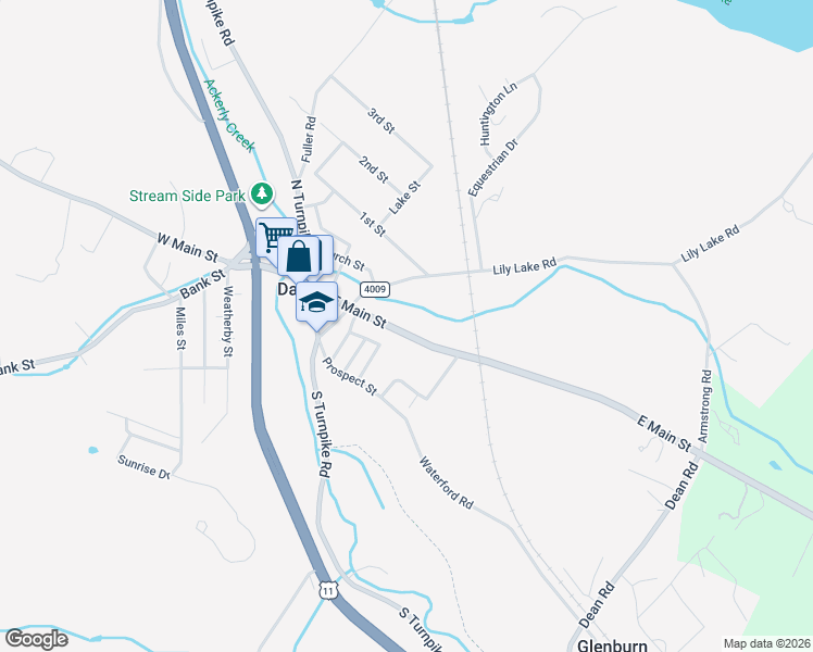 map of restaurants, bars, coffee shops, grocery stores, and more near 322 East Main Street in Dalton