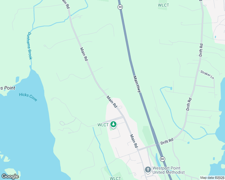 map of restaurants, bars, coffee shops, grocery stores, and more near 1720 Main Road in Westport