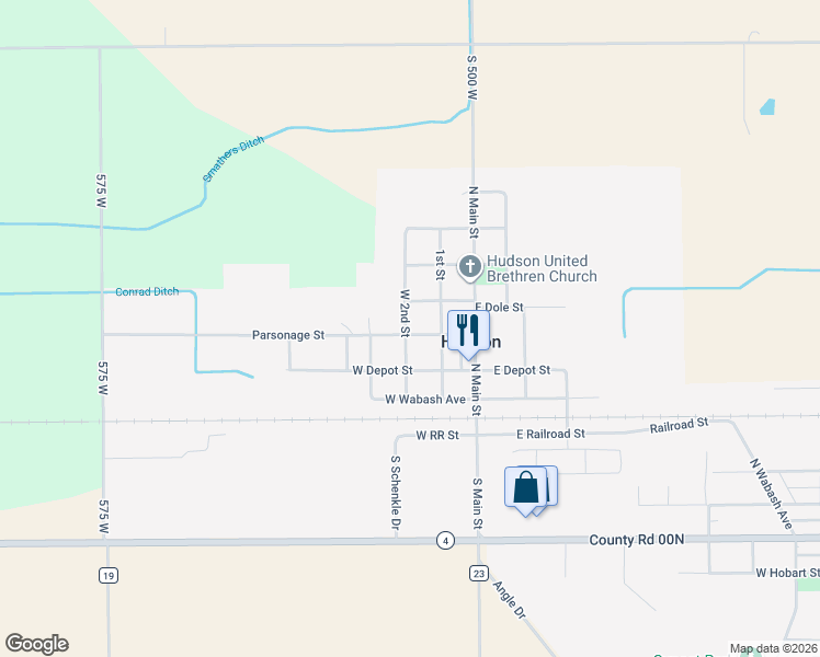 map of restaurants, bars, coffee shops, grocery stores, and more near 224 Parsonage Street in Hudson