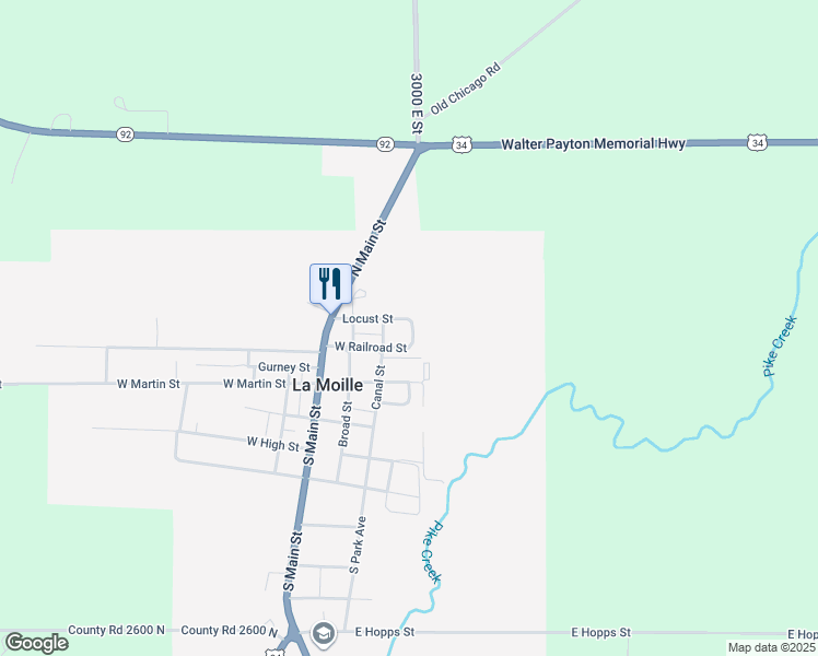 map of restaurants, bars, coffee shops, grocery stores, and more near 303 Locust Street in La Moille