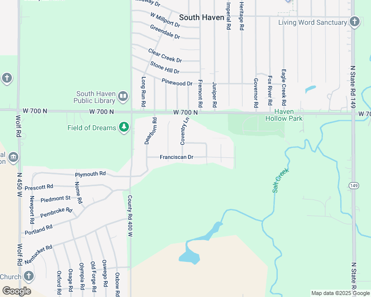 map of restaurants, bars, coffee shops, grocery stores, and more near 683 Coventry Lane in Valparaiso