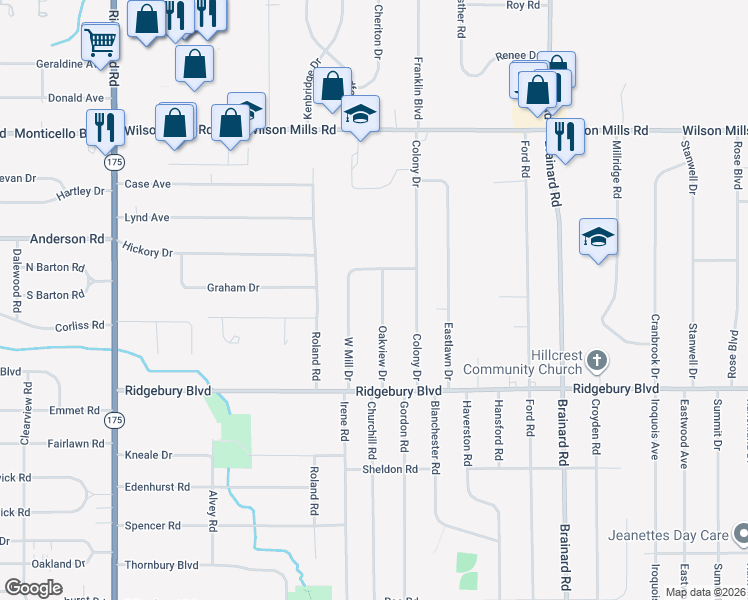 map of restaurants, bars, coffee shops, grocery stores, and more near 976 Oakview Drive in Highland Heights