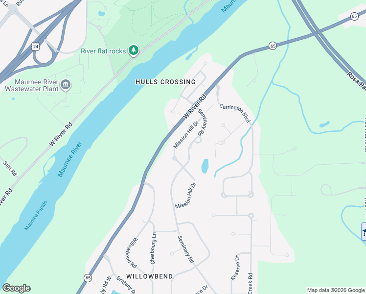 map of restaurants, bars, coffee shops, grocery stores, and more near 26209 Seminary Road in Perrysburg