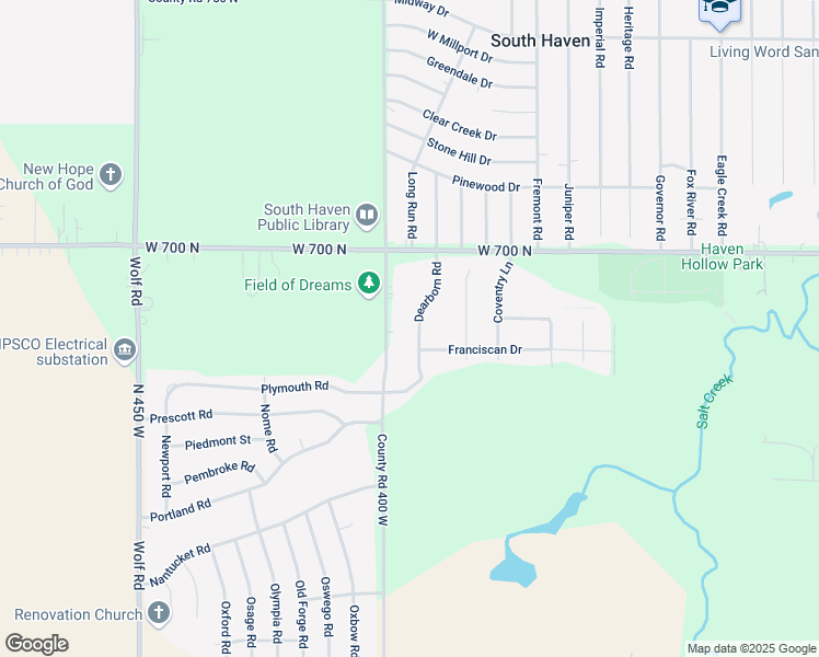 map of restaurants, bars, coffee shops, grocery stores, and more near 684 Dearborn Road in Valparaiso