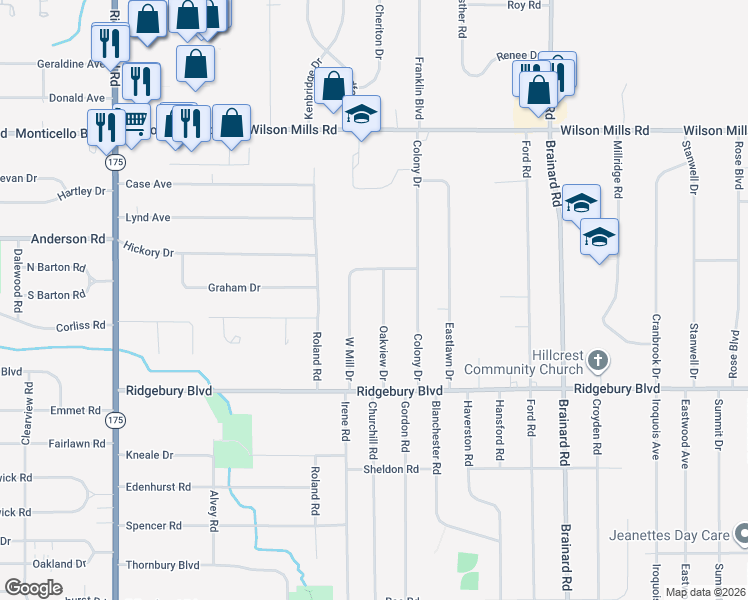 map of restaurants, bars, coffee shops, grocery stores, and more near 976 Oakview Drive in Highland Heights