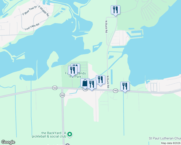 map of restaurants, bars, coffee shops, grocery stores, and more near 5681 East Harbor Road in Lakeside Marblehead