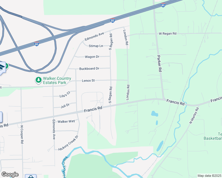 map of restaurants, bars, coffee shops, grocery stores, and more near 1375 South Regan Road in New Lenox