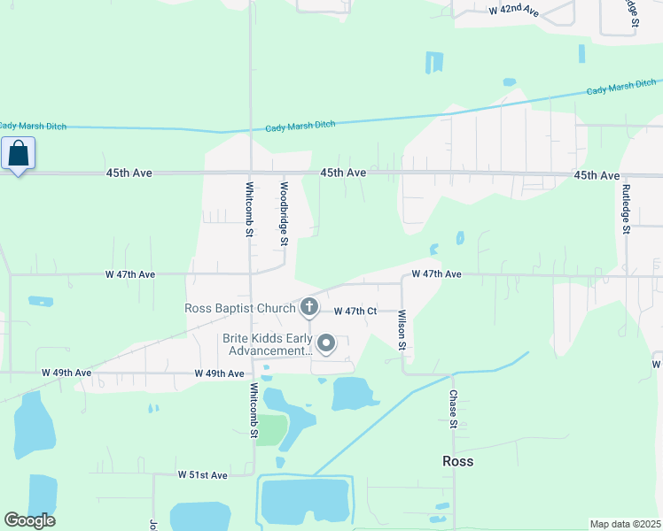 map of restaurants, bars, coffee shops, grocery stores, and more near 4690 Noble Street in Gary