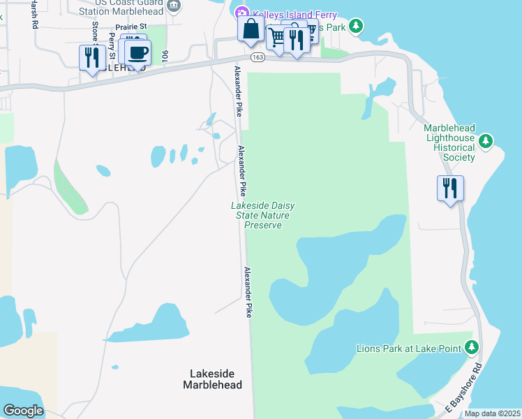 map of restaurants, bars, coffee shops, grocery stores, and more near 139-167 Alexander Pike in Lakeside Marblehead