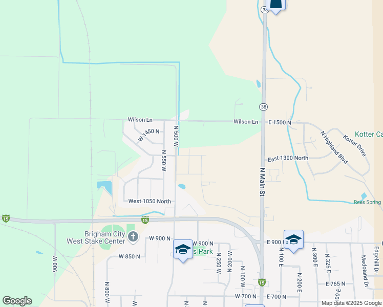 map of restaurants, bars, coffee shops, grocery stores, and more near 442 West 1325 North in Brigham City