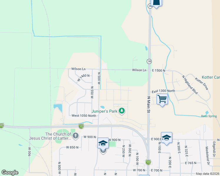 map of restaurants, bars, coffee shops, grocery stores, and more near 418 West 1325 North in Brigham City