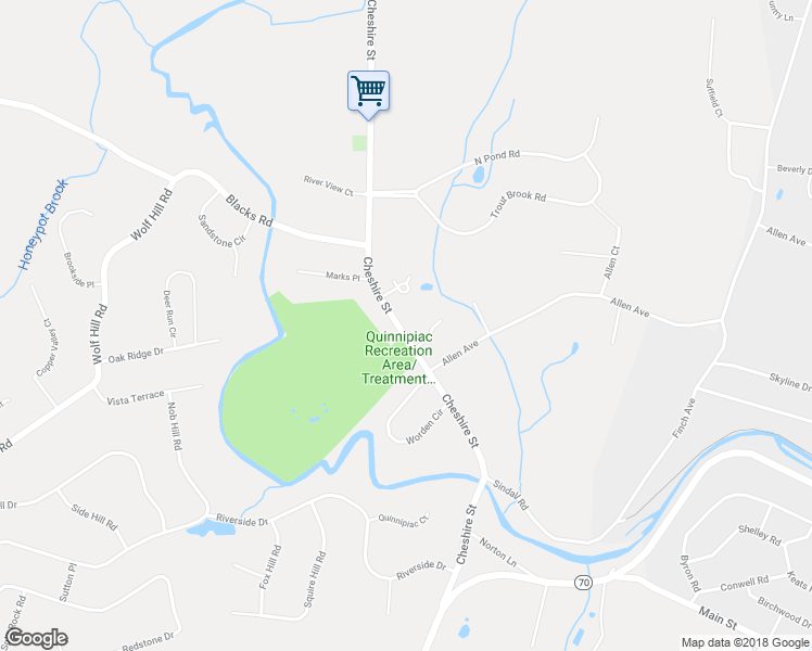 map of restaurants, bars, coffee shops, grocery stores, and more near 1338 Cheshire Street in Cheshire