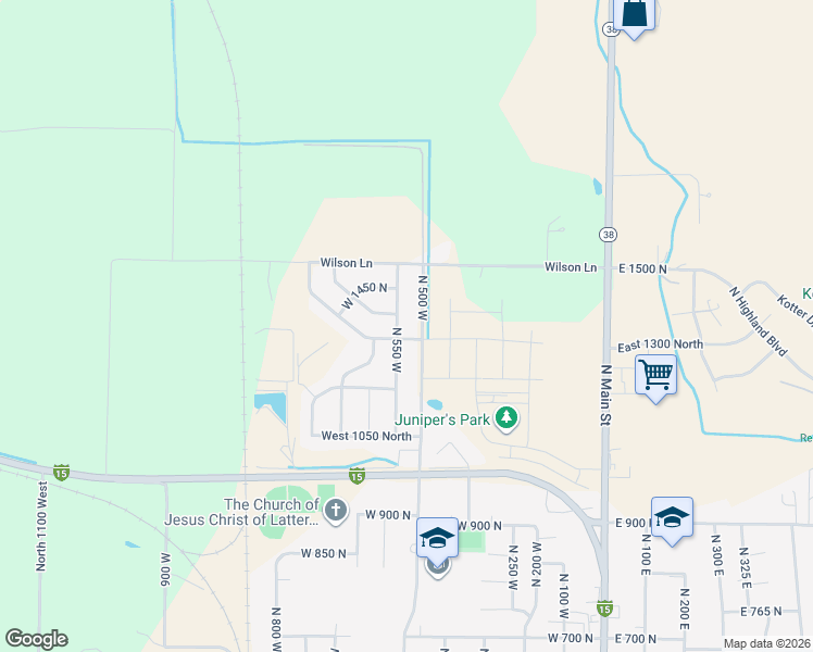 map of restaurants, bars, coffee shops, grocery stores, and more near 1364 North 550 West in Brigham City