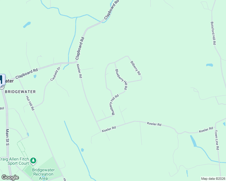 map of restaurants, bars, coffee shops, grocery stores, and more near 190 Blueberry Hill Road in Bridgewater