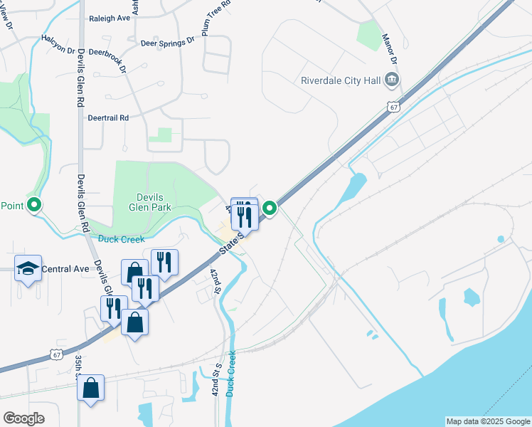 map of restaurants, bars, coffee shops, grocery stores, and more near 4427 State St in Bettendorf