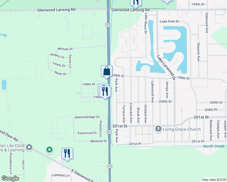 map of restaurants, bars, coffee shops, grocery stores, and more near in Lynwood