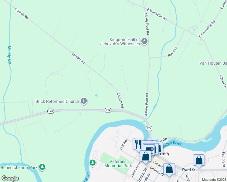 map of restaurants, bars, coffee shops, grocery stores, and more near 15 Corbett Road in Montgomery