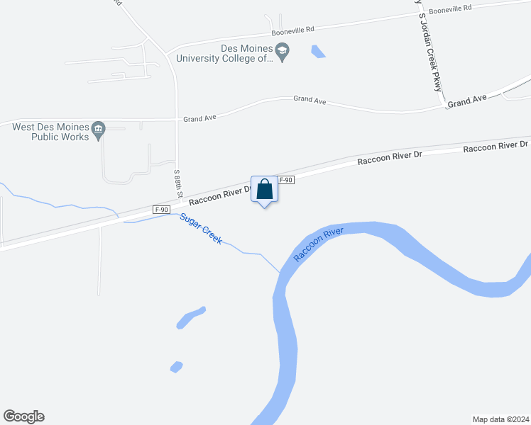 map of restaurants, bars, coffee shops, grocery stores, and more near 8000 Raccoon River Drive in West Des Moines