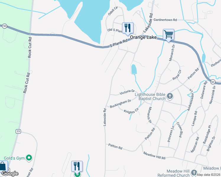 map of restaurants, bars, coffee shops, grocery stores, and more near 165 Lakeside Road in Newburgh