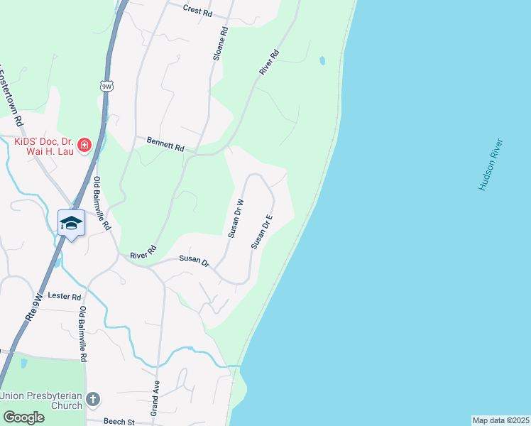 map of restaurants, bars, coffee shops, grocery stores, and more near 63 Susan Drive in Newburgh
