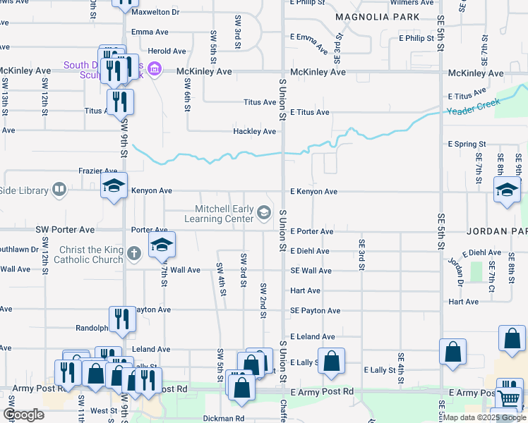 map of restaurants, bars, coffee shops, grocery stores, and more near 111 Porter Avenue in Des Moines