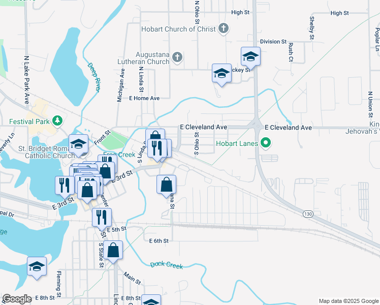 map of restaurants, bars, coffee shops, grocery stores, and more near 1015 Devonshire Street in Hobart