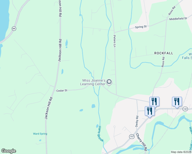 map of restaurants, bars, coffee shops, grocery stores, and more near 110 Cedar Street in Middlefield