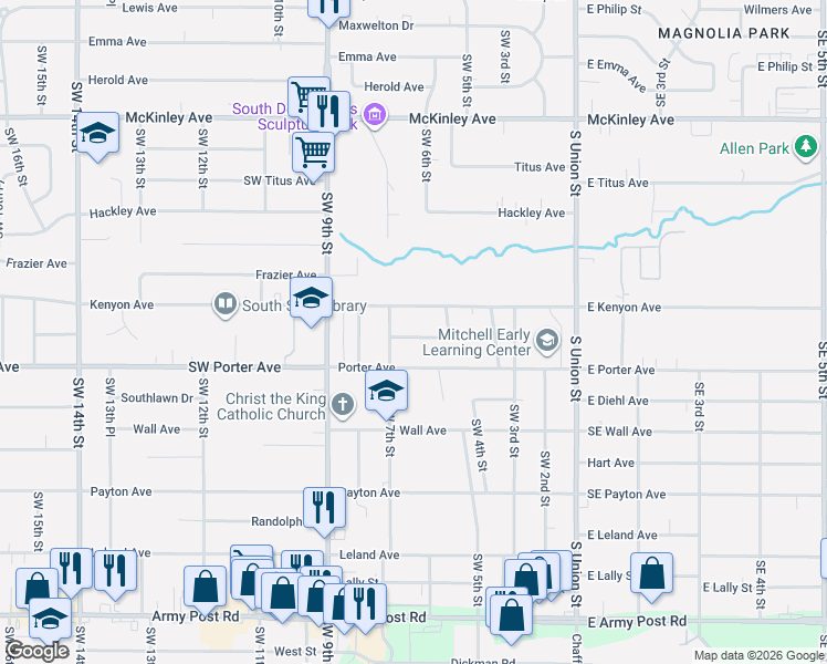 map of restaurants, bars, coffee shops, grocery stores, and more near 615 Cutler Avenue in Des Moines