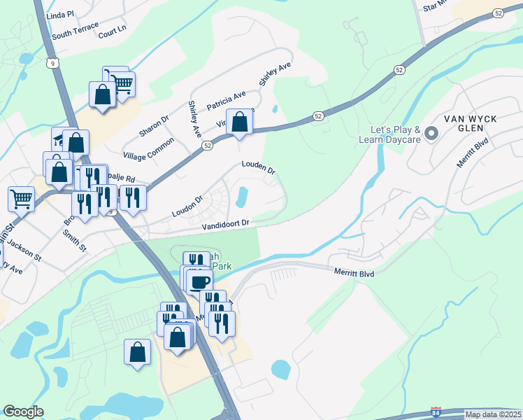 map of restaurants, bars, coffee shops, grocery stores, and more near 12 01 Skyline Drive in Fishkill