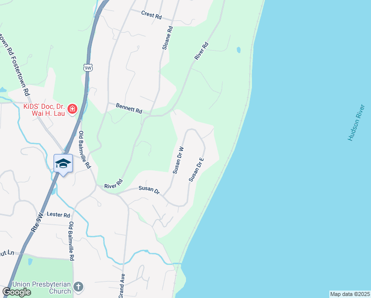 map of restaurants, bars, coffee shops, grocery stores, and more near 63 Susan Drive in Newburgh