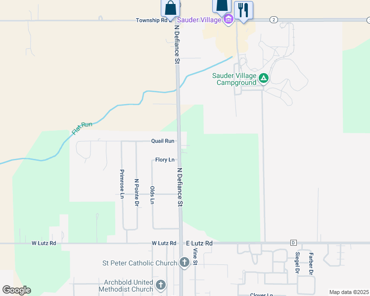 map of restaurants, bars, coffee shops, grocery stores, and more near 4428 Ohio 66 in Archbold