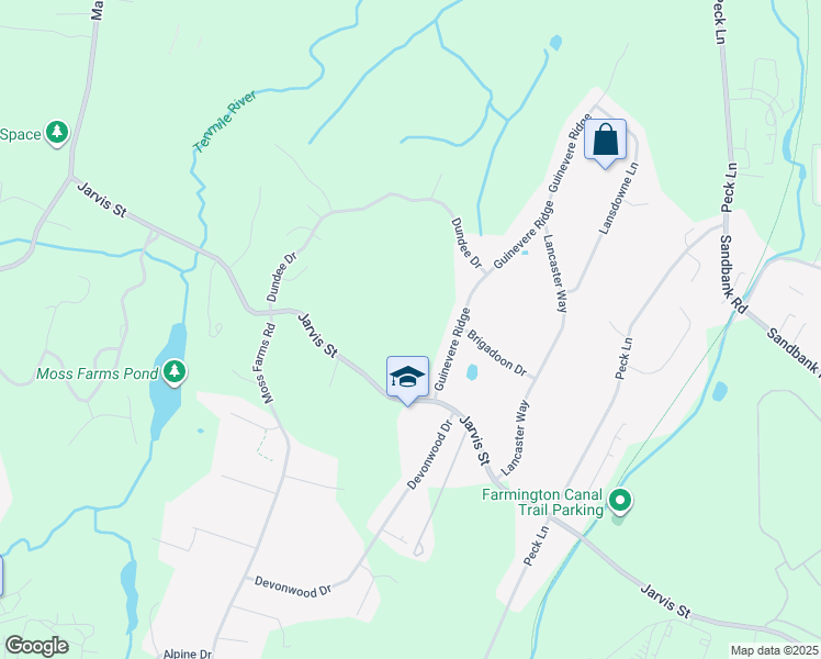 map of restaurants, bars, coffee shops, grocery stores, and more near 758 Jarvis Street in Cheshire