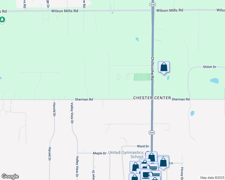 map of restaurants, bars, coffee shops, grocery stores, and more near 12305 Reserve Lane in Chesterland