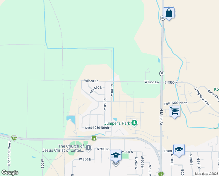 map of restaurants, bars, coffee shops, grocery stores, and more near 1443 North 500 West in Brigham City