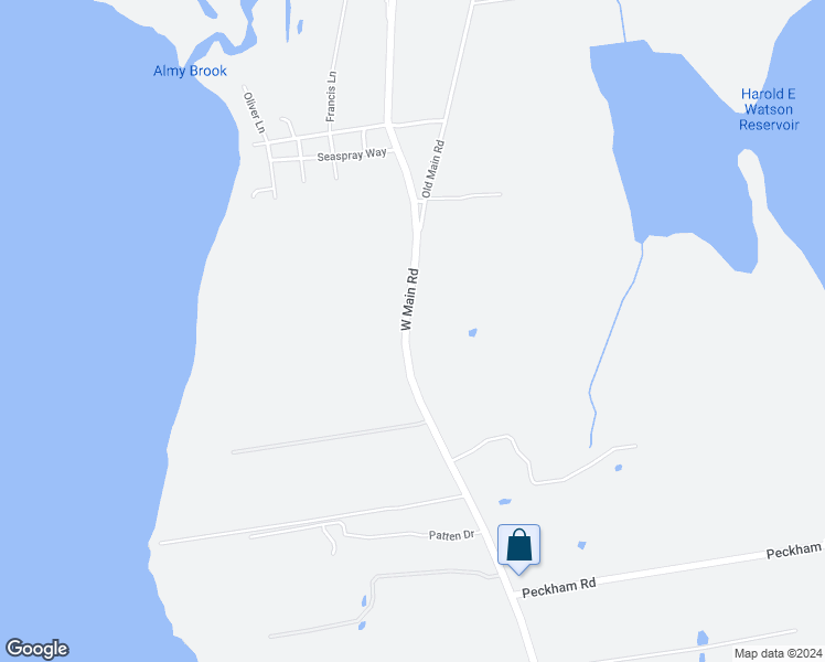 map of restaurants, bars, coffee shops, grocery stores, and more near 130 West Main Road in Little Compton