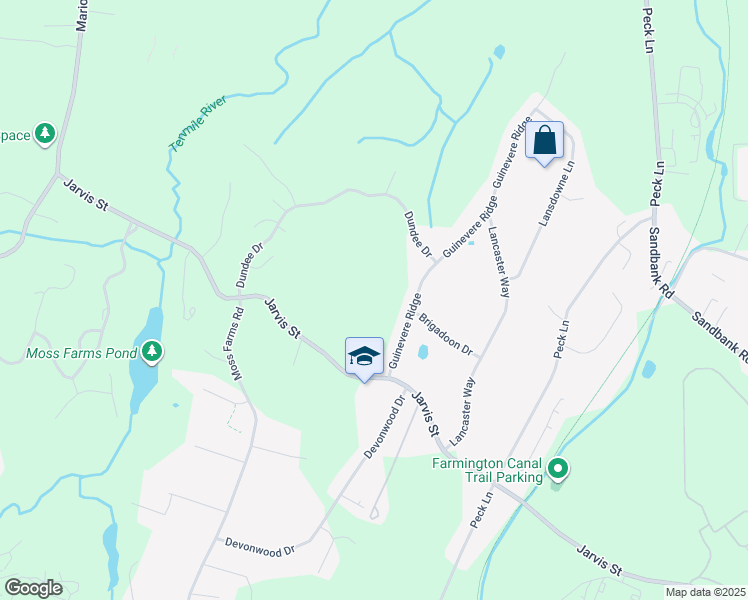 map of restaurants, bars, coffee shops, grocery stores, and more near 758 Jarvis Street in Cheshire