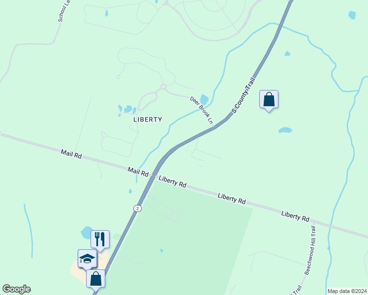 map of restaurants, bars, coffee shops, grocery stores, and more near 426 South County Trail in Exeter
